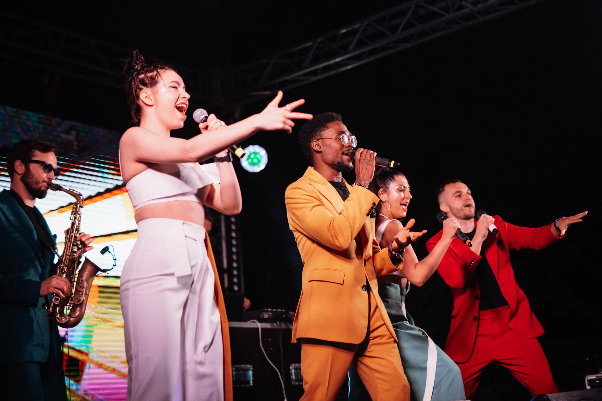 Live band performing at a local venue